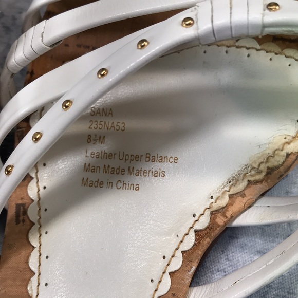 Naturalizer Sana White Banded 2.5” Cork Heels Women’s 8.5M narrow comfortable - Picture 6 of 12